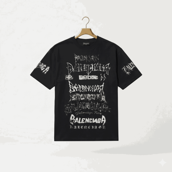 Balenciaga - T-Shirt "Metal Vintage Logos" Oversized  Noir - Taille M