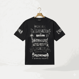 [6] Balenciaga - T-Shirt "Metal Vintage Logos" Oversized  Noir - Taille M